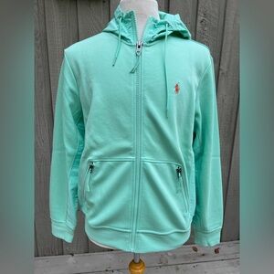 Polo Ralph Lauren Seafoam Pale Pastel Green Zip Up Hoodie Sweatshirt